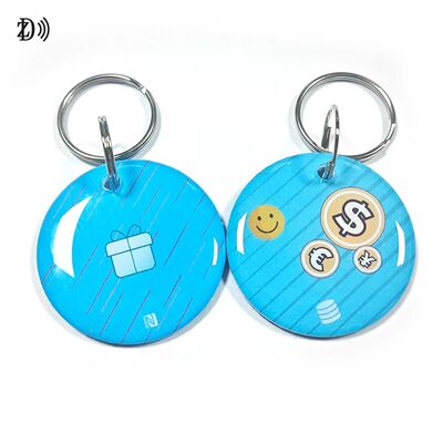 Προσαρμοσμένο 13.56MHz Προγραμματιζόμενο NTAG213 Smart Epoxy Keyfob Ετικέτες RFID Ετικέτες NFC Keychain