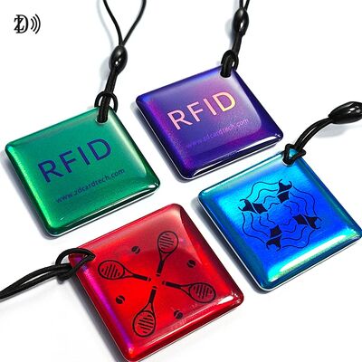 Προσαρμοσμένο 13.56MHz Προγραμματιζόμενο NTAG213 Smart Epoxy Keyfob Ετικέτες RFID Ετικέτες NFC Keychain