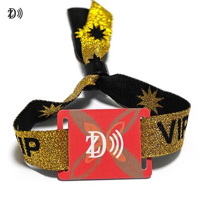 Προσαρμοσμένο υφασμάτινο βραχιόλι NFC 13.56MHz μιας χρήσης με τσιπ S50 RFID για έλεγχο πρόσβασης σε εκδηλώσεις και πάρτι